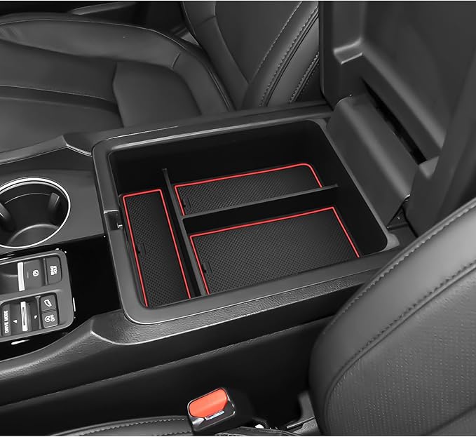 LUWU 2026 Passport Center Console Organizer Compatible with 2024 2025 2026 Honda Passport & 2023 2024 2025 Pilot & 2024 2025 Ridgeline Accessories Armrest Console Organizer Armrest Insert Tray (Red)
