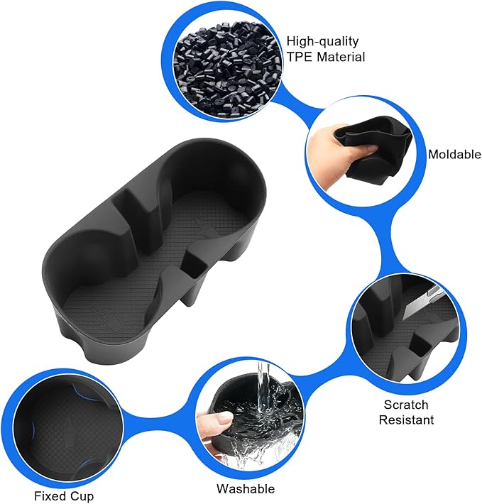 SXCY for 2023-2025 Chevrolet Colorado/Canyon Accessories Cup Holder Insert Silicone Cup Holder Limiter for 2025 Chevy Colorado/Canyon Drink Holder Adapter Non-Slip Drink Stopper Stabilizer