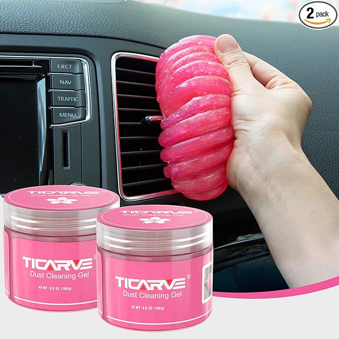 TICARVE 2Pack Cleaning Gel Car Putty Car Clean Putty Gel Auto Tools Car Interior Cleaner Car Cleaner Car Cleaning Slime Car Assecories Keyboard Cleaner Rose (320g/11.2oz)