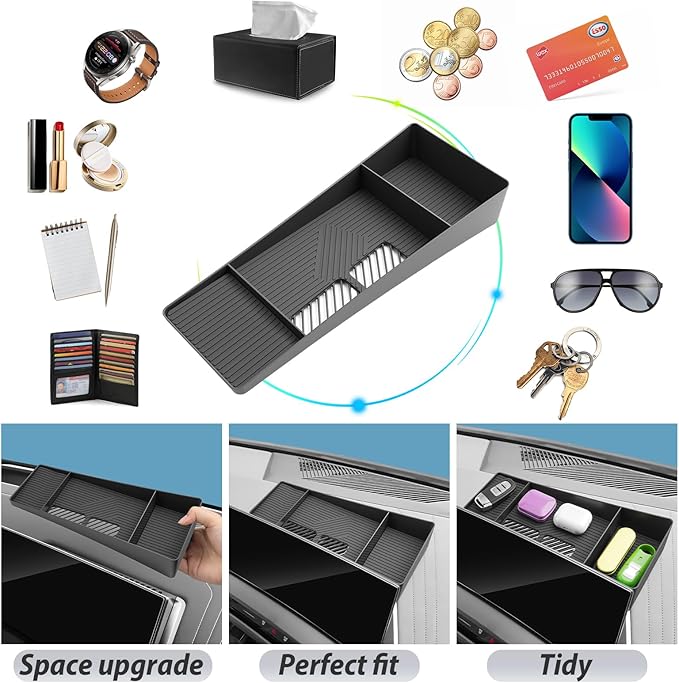 SKTU for 2025 2026 BMW X3 Dashboard Organizer for 2025 2026 BMW X3 (30 xDrive/M50 xDrive) Behind Screen Organizer 2025 2026 X3 Dashboard Tray 2025 2026 X3 Console Tray BMW X3 2025 2026 Accessories