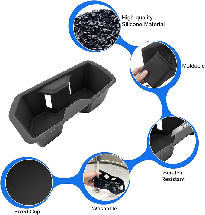 SXCY 2PCS for 2024 2025 2026 Toyota Grand Highlander Accessories Cup Holder Insert Silicone Cup Holder Limiter for 2026 Toyota Grand Highlander Drink Holder Adapter Non-Slip Drink Stopper Stabilizer