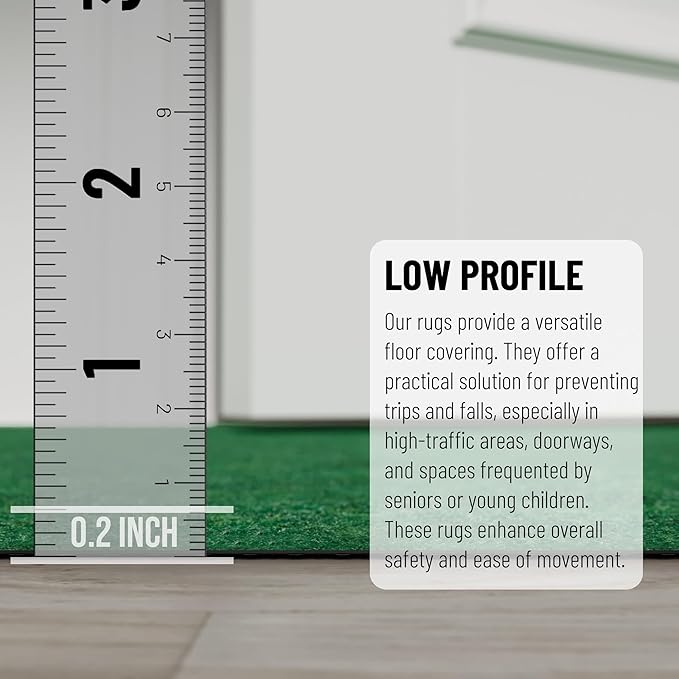 Ottomanson Mud Mat 2' x 3' - 2 Pack Entryway Rug -Non-Slip Scraper Doormat for Muddy Paws, Dirt Trapping Indoor/Outdoor Mat for High-Traffic Areas, Kitchen, Garage, Patio, Green