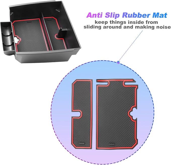 SXCY for 2023-2025 Chevy Colorado/GMC Canyon Center Console Organizer for Chevrolet Colorado Accessories 2024 2025 Canyon Console Tray 2024 2026 Colorado Armrest Console Organizer(Red)