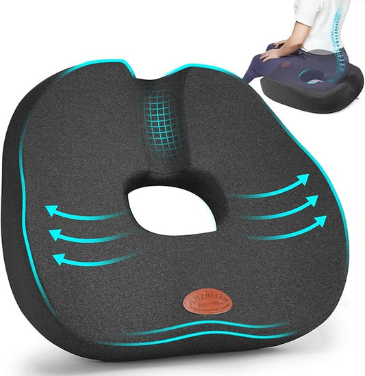 Donut Pillow, Hemorrhoid Pillow for Sitting, Donut Pillow for Tailbone Pain Relief Cushion, Two Humps Hip Comfortable Design, Doughnut Pillow, Butt Pillows for Postpartum Pregnancy, XL Size Grey