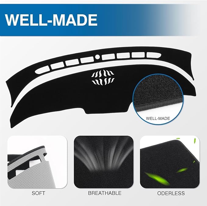 KUST Car Dash Cover for Hyundai Santa Cruz 2022 2023 2024 (Not fit for 12.3 inch Navigation Screen) Polyester Dashboard Cover Non-Slip Interior Accessories for Hyundai Santa Cruz Black