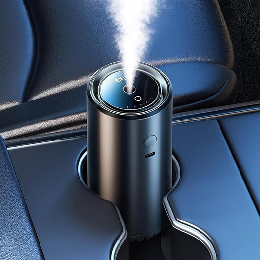 Smart Car Air Freshener Diffuser with 100ml Essential Oils,Car Aroma Diffuser New Smell Long Lasting Lasts 6 Months, RGB Music Syncing Light, Auto On/Off Intelligent, 5 Adjustable Rechargeable