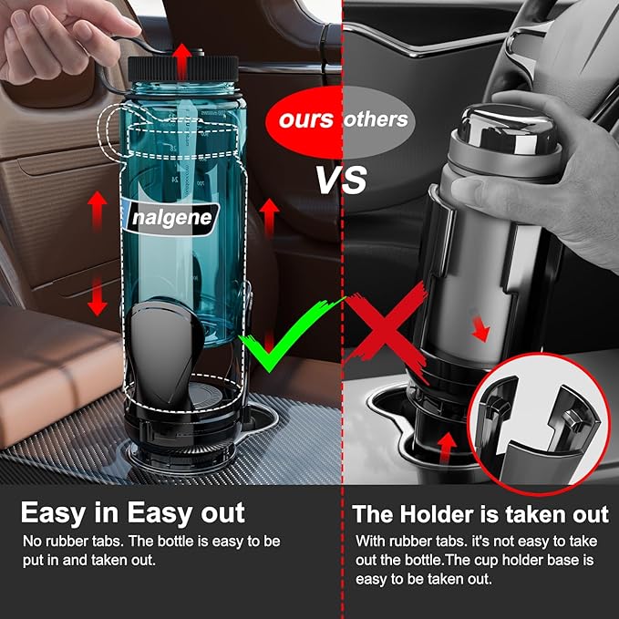 2Pack Car Cup Holder Expander, Cup Holder Extender Adapter with Expandable Arm and Adjustable Base, Compatible with Yeti Ramblers, Hydro Flasks，Stanley, Owala Most Coffee Mugs Bottles & Cups