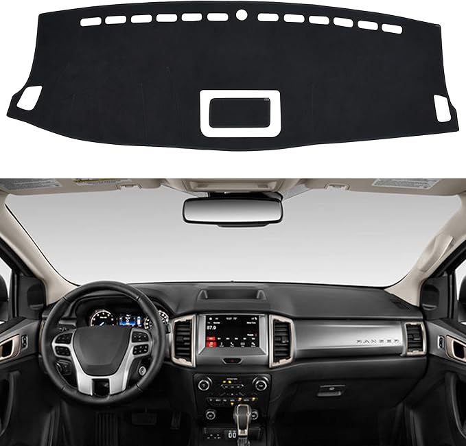 SPEEDWOW Dashboard Dash Board Cover Mat Carpet Compatible with Ranger 2019-2022 (with Storage Compartment, No Audio Outlet)