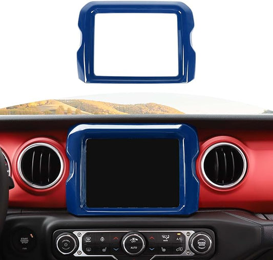 RT-TCZ for Jeep JL Center Console Radio Display Panel Trim Cover for Jeep Wrangler JL JLU Gladiator JT 2018-2023 Blue Interior Accessories 8.4 inch