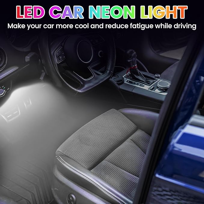 Atmosphere Lights Kit Strip Lights 2in1 Light Interior Car Lights Ambient Light Strip Flexible Color for car, DIY Interior and Exterior Decoration