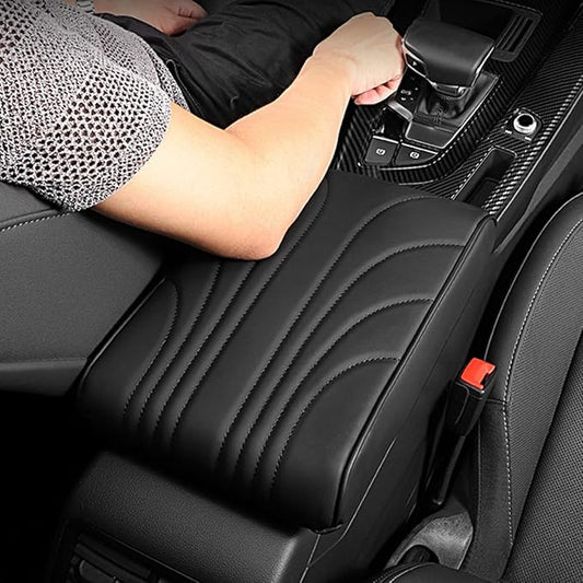 Upgrade Car Console Armrest Pad,Car Armrest Cushion with Comfortable Memory Foam,Premium PU Leather Car Armrest Cover,Universal Car Center Console Pillow,Car Accessories(Black3)