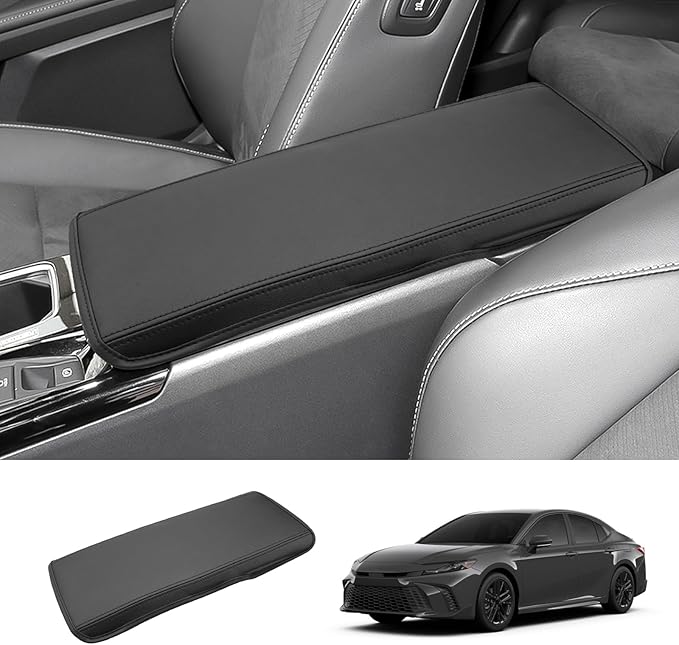 2025 2026 Camry Accessories Center Console Cover for Toyota Camry (LE/SE/Nightshade/XLE/XSE), Waterproof&Comfy Leather Armrest Cover 2026 2025 Camry Accessories