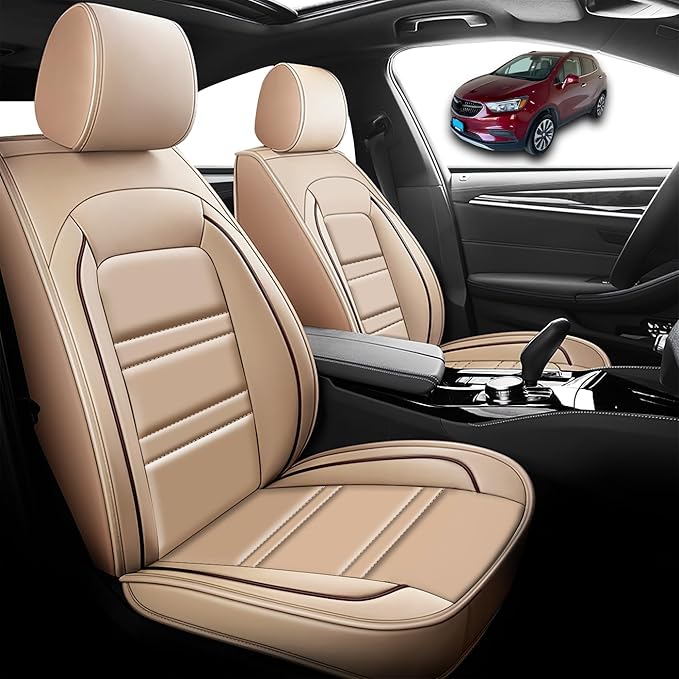 Seat Cover for Buick Encore 2013-2022 | Car Seat Covers Front Seats, Waterproof Seat Protectors, Automotive Front Seat Covers (Front Seat, Beige)
