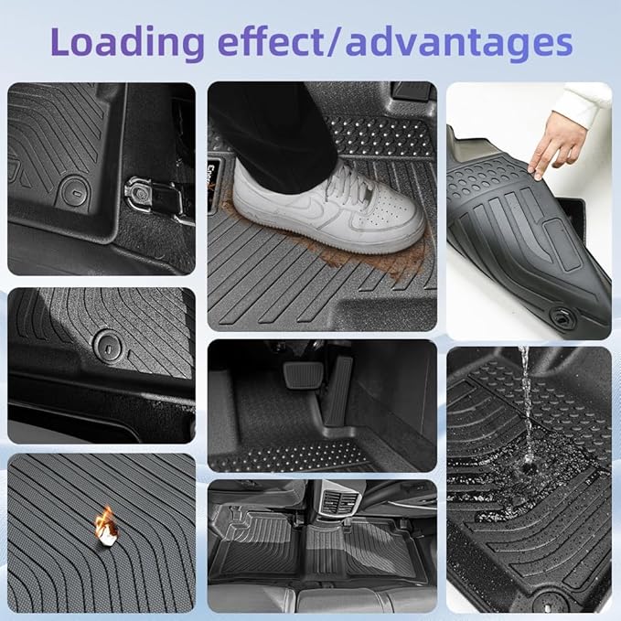 TPE All-Weather Floor Mats for 2023 2024 2025 2026 Kia Sportage Accessories | Custom Fit for Sportage (Gasoline) 1st-2nd Floor mats, Heavy-Duty, Non-Slip, Black Interior Car Mats 3Pcs