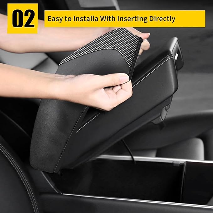 AOMSAZTO Armrest Covers for 2011-2019 Ford Explorer Carbon Fiber Carbon Fiber