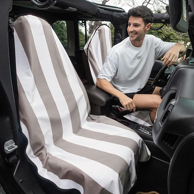 Universal Waterproof Car Seat Covers- Auto Cars Seat Cushion for Sedan SUV Truck Front Seats - Anti Slip Bucket Seats Protector Suit for Athletic Workouts Swimming Running Boxing Yoga Biking