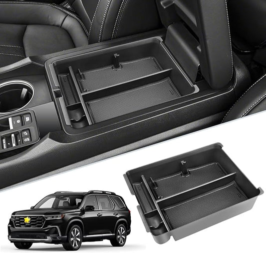 SKTU for 2023 2024 2025 Honda Pilot Center Console Organizer 2023-2025 Pilot/ 2024-2026 Passport Armrest Tray 2025 2026 Passport Console Tray 2024 2025 Pilot Accessories with Sunglasses Holder (Black)