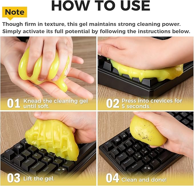 ASFSKY Car Cleaning Gel (Fruit Aroma) Cleaning Putty Universal Dust Cleaning Car Interior Cleaner Keyboard Dust Remover Car Slime Gifts for Men Women Girl（4 Pack）