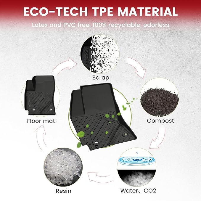 LASFIT Floor Mats for Toyota Corolla Sedan 2014-2019, All Weather TPE Custom Fit Car Liners for Toyota Corolla Accessories 1st & 2nd Row Car mats, Easy to Clean, Odorless, Black