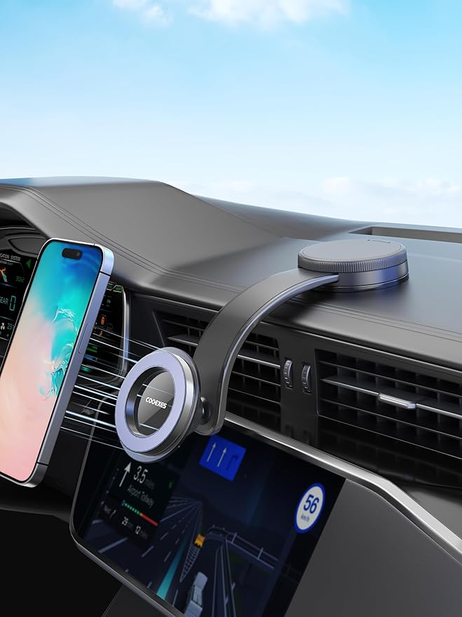 for MagSafe Phone Holder for Car, Magnetic Car Mount with 360°Rotation Vacuum Suction Cup Car Mount for Car - 108LBS,Memory Alloy Bendable Arm, Car Accessories for iPhone 17/16/15