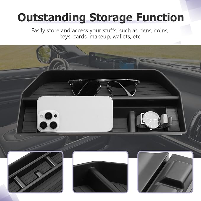 LUWU for 2026 Expedition Dashboard Storage Tray 2025 2026 Ford Expedition Active/Platinum/Tremor/King Ranch 13.2inch Behind Screen Organizer Center Console Dash Tray Expedition 2026 Accessories