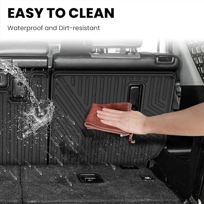 LASFIT Rear Seat Back Protector for Toyota 4Runner 2013-2024 7-Seats Back Cover (Not Fit 5 Seats) | Premium Extra Thick TPE Custom Fit Waterproof 4 Runner Second Row Back Seat Backrest Mat Liner