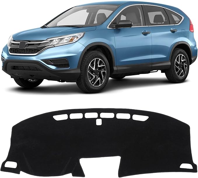 KUST Car Dash Cover for Honda CR-V CRV 2012-2015 2016 Polyester Non-Slip Dashboard Cover Center Console Dash Cover Interior Accessories for Honda CRV CR-V Custom Fit Dash Mat Sunshade No Glare Black
