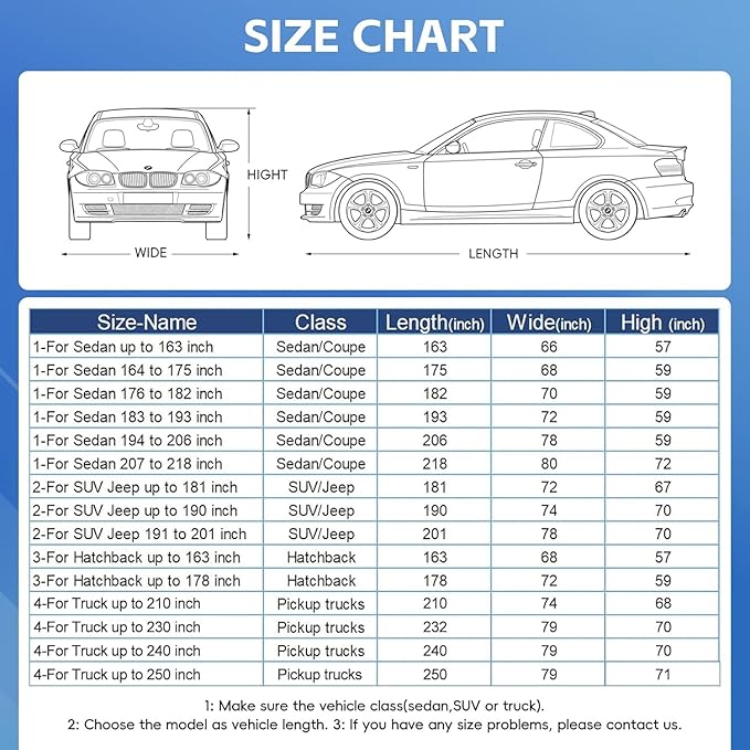 Pickup Truck Cover Waterproof All Weather, Full Exterior Truck Car Covers Snow Sun Protection, Fit Toyota Tacoma/Tundra, Chevy Silverado, GMC Sierra, Dodge RAM 1500 ect (up to 230 inch)