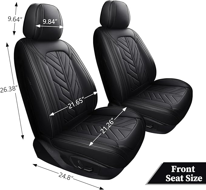 Tomatoman Front Seat Covers Compatible with Hyundai Tucson Nissan Altima Sentra Maxima Rogue Versa Honda Insight Accord Hrv Odyssey CRV Car Cusions(2PCS Front/Black)