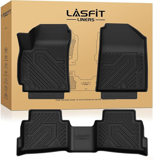LASFIT Floor Mats for Kia Seltos 2026 2025 2024 2023 2022 2021, All Weather TPE Custom Fit Floor Liners 1st & 2nd Row Car Mats Accessoires for Kia Seltos 2021-2026, Black