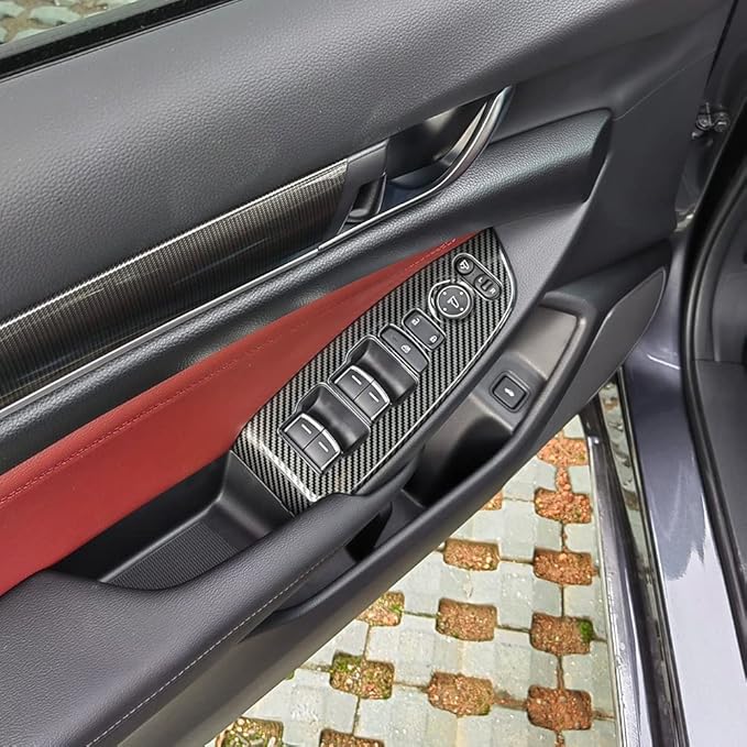 Compatible with 2018 2019 2020 2021 2022 Honda Accord Accessories Door Window Switch Panel Cover Door Lock Control Button Trim (No Seat Heating Buttons)