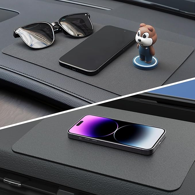 SKYLOTEC Car Dashboard Anti Slip Rubber Pad, Universal Car Non Slip Gel Mat Dash Pad for Cell Phones, Sunglasses, Keys, Electronic Devices