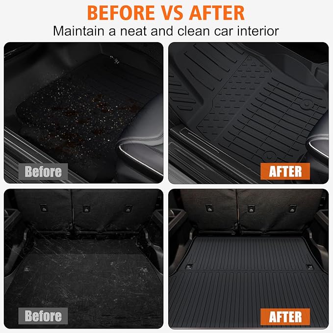 Floor mats & Trunk Mat Custom Fit for 2025 Toyota 4Runner 5 seat (Non for Hybrid/EV), All Weather Protection TPE Rubber Floor Liners Anti-Slip Waterproof Cargo Mat 2025 Toyota 4Runner Accessories