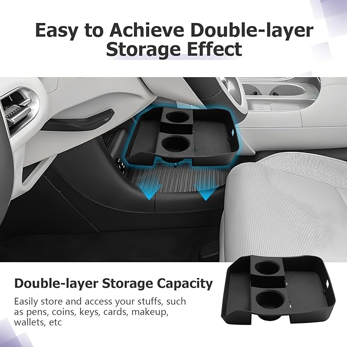 LUWU Low Center Console Organizer Compatible with 2026 Hyundai Palisade Accessories Palisade LX3 2026 Accessories Armrest Console Organizer Armrest Lower Storage Tray (Only for 7-Seat)