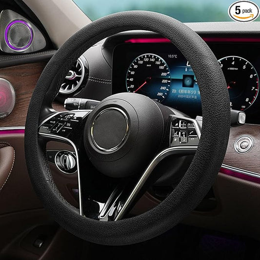 Stretchy Silicone Car Steering Wheel Cover - Universal Fit for Most Cars,Anti Slip Odorless Stretchy Steering Wheel Cover, Fit 14''/15''/16'' Steering Wheel Grip