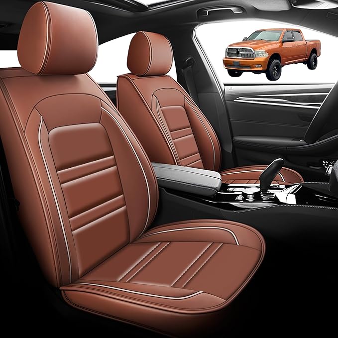 Seat Cover for Dodge ram 2004-2011 | Car Seat Covers Front Seats, Waterproof Seat Protectors, Automotive Front Seat Covers (Front Seat, Coffee)