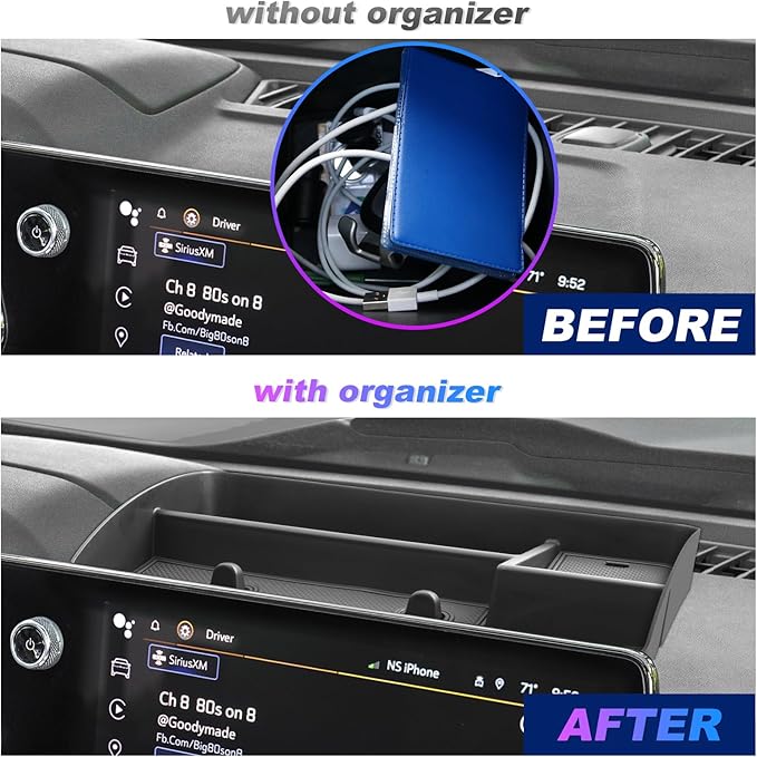 SXCY for 2023-2025 Colorado [WT/Trailboss] Canyon [Elevation] Center Console Organizer Chevy Colorado 2023-2025 Dashboard Screen Back Organizer 2024 2025 GMC Canyon Elevation Accessories