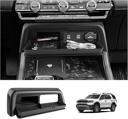 LUWU 2026 Honda Passport Accessories Compatible with 2023 2024 2025 2026 Pilot & 2026 Passport Center Console Organizer, Armrest Storage Box Tray Organizer Insert Tray 2025 Pilot Accessories Black