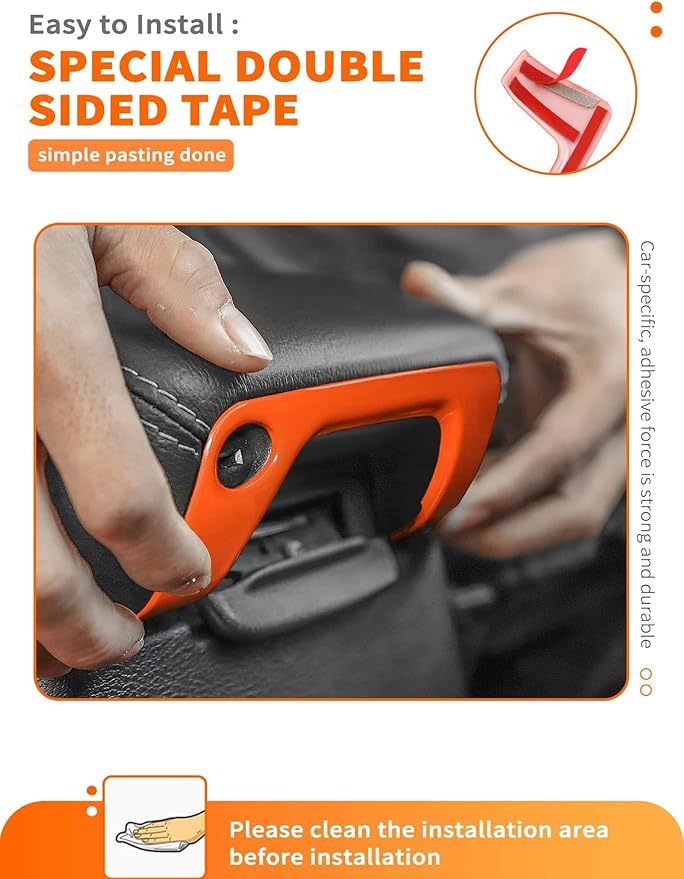 Savadicar Orange Interior Accessories - Armrest Switch Bezel Trim Cover for 2018-Present Jeep Wrangler JL JLU 4XE & Gladiator JT - Solid Color Interior Decor Upgrade Option, 1-Piece