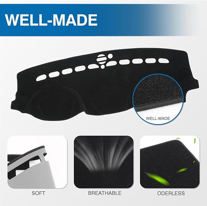 KUST Car Dash Cover for 2011-2020 2021 Jeep Grand Cherokee (NOT for Jeep Cherokee & Grand Cherokee L) Non-Slip Dashboard Cover Polyester Interior for Grand Cherokee Accessories No Glare Black