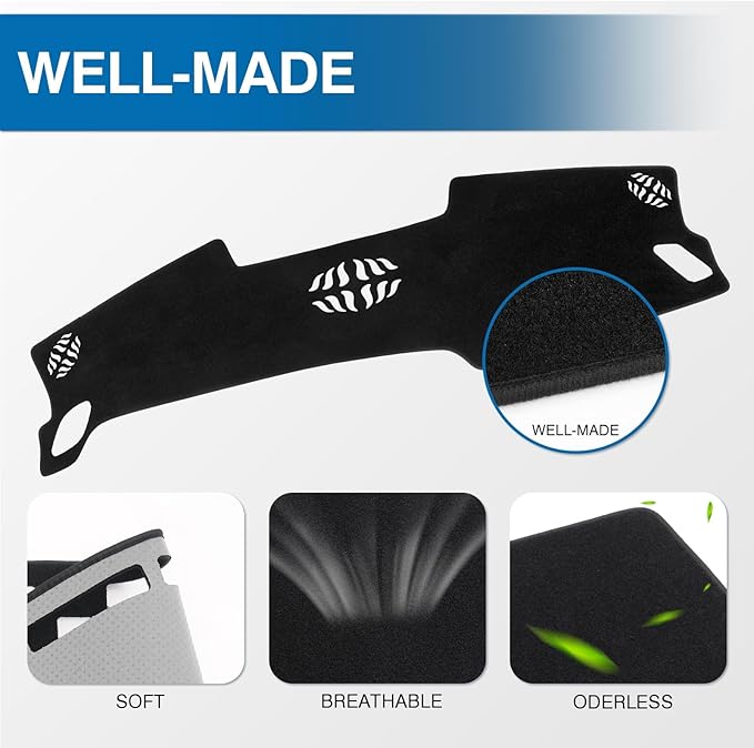 KUST Car Dash Cover for Hyundai Sonata 2024 2025 2026 (Only fits for 12.3-inch Touchscreen) Polyester Dashboard Cover Non-Slip Interior Accessories for Sonata Custom Fit Dash Mat No Glare Black