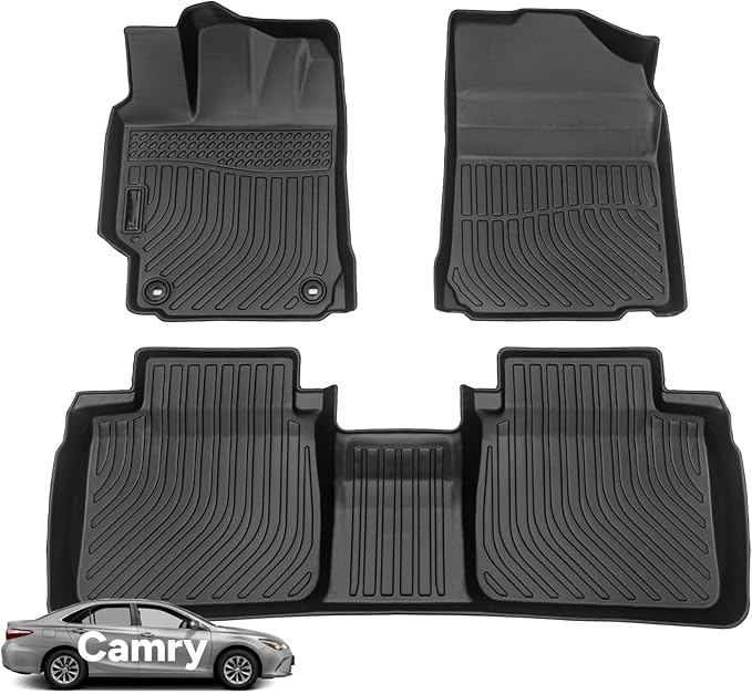 Wayhigh-for 2012-2017 Toyota Camry All Weather Floor Mats Custom Fit TPE Heavy Duty Car Mats Camry Accessories-Black