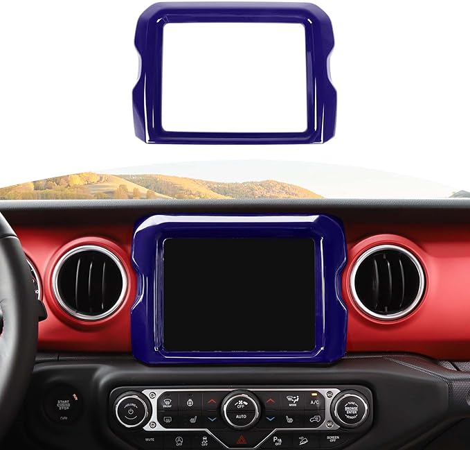 RT-TCZ for Jeep JL Center Console Radio Display Panel Trim Cover for Jeep Wrangler JL JLU Gladiator JT 2018-2023 Purple Interior Accessories 8.4 inch
