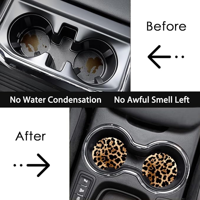 2 Pack Car Coasters for Cup Holders,Floral Car Cup Holder Coasters,2.75" Universal Size Anti Slip Rubber Mat,Automotive Interior Accessories,Floral Gifts for Women,Mom,Her,Wife,Girlfriend