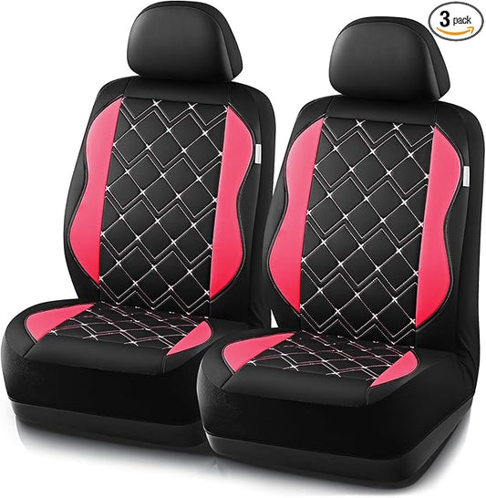 Road Comforts Seat Covers, Premium Leather Car Seat Covers Front Seat for Women Girls,Airbag Compatible, Automotive Seat Covers Universal Fit Most Cars,Vans,Truck,SUV