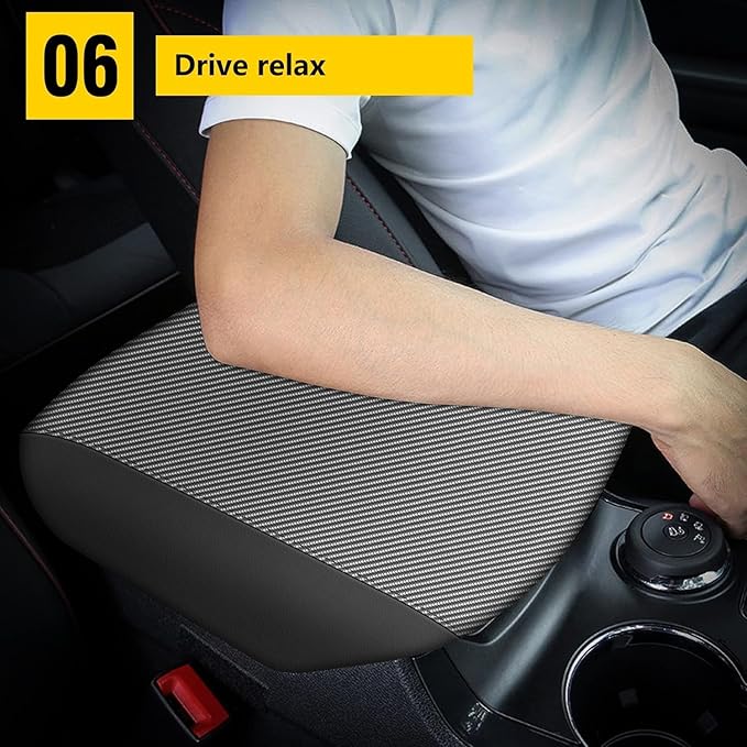 AOMSAZTO Armrest Covers for 2011-2019 Ford Explorer Carbon Fiber Carbon Fiber