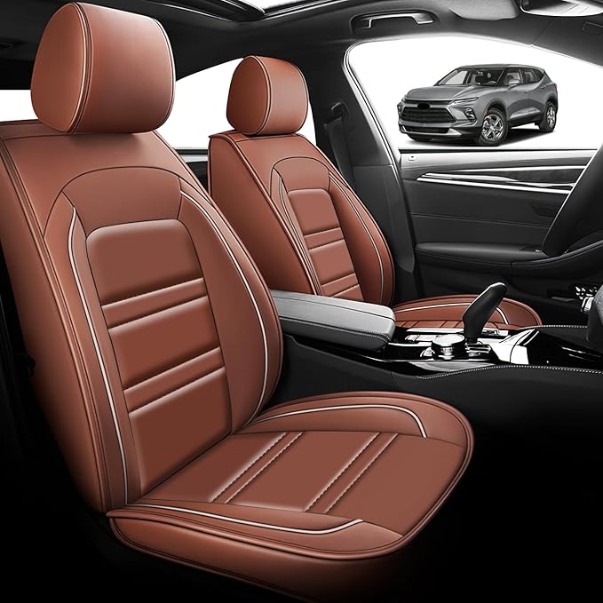Seat Cover for Chevy Blazer 2019-2025 | Car Seat Covers Front Seats, Waterproof Seat Protectors, Automotive Front Seat Covers (Front Seat, Coffee)