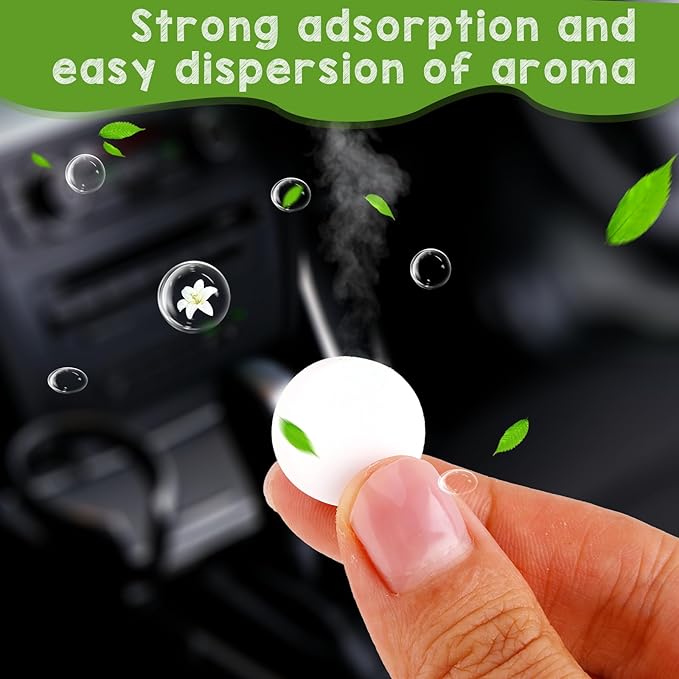 60PCS Car Air Freshener Refill Felt Pads Unscented Essential Oil Perfumes Refill Freshener Clips Diffuser 17mm Universal Essential Oil Perfumes Tablets for Car Air Vent Clips Diffusers