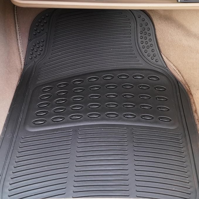Waterproof Car Mats Full Set, 4-Piece All Weather Floor Mats for Sedan Truck SUV, Durable Heavy Duty Automotive Floor Liners, Ideal for Protecting Your Vehicle Interior from Dirt and Moisture