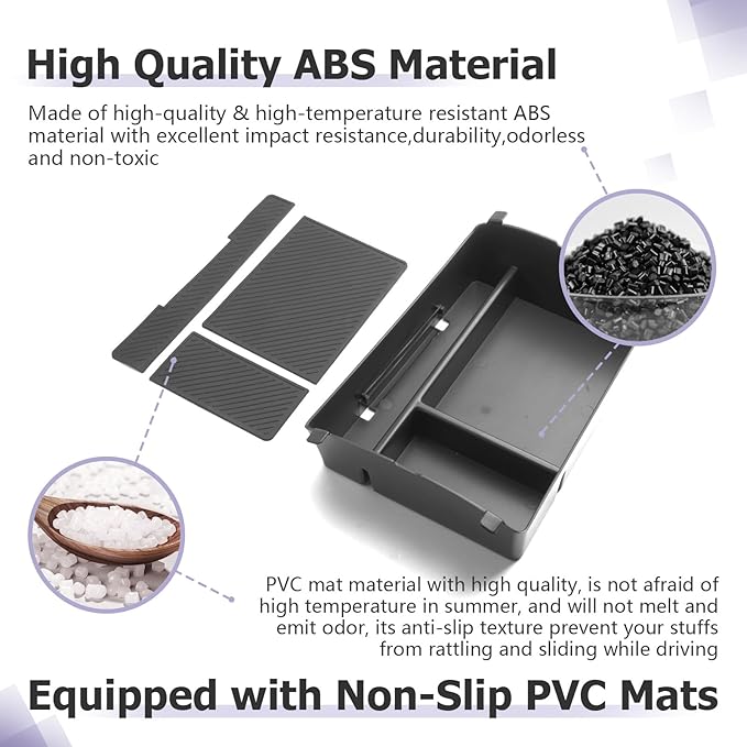 LUWU 2026 Palisade Center Console Organizer Compatible with 2026 Hyundai Palisade Accessories Armrest Console Organizer Upper Armrest Insert Tray Palisade LX3 2026 Accessories Black (Only for 7-Seat)